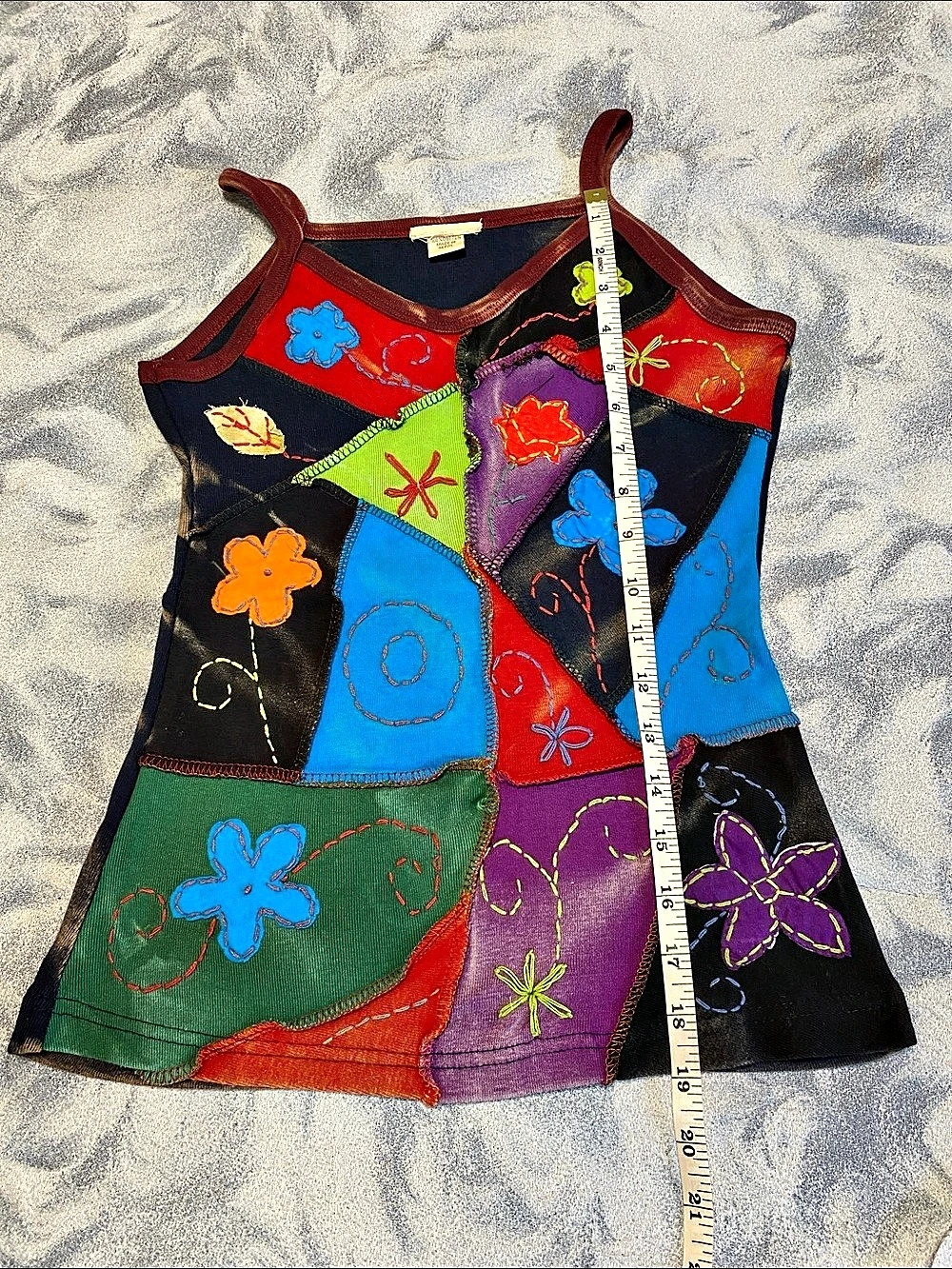 Multicolor & Black Patchwork Tank Top - Picture 5 of 5